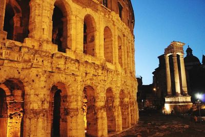 Low angle view of coliseum