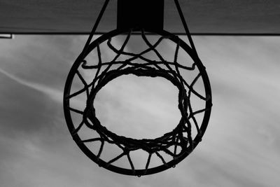 Low angle view of basketball hoop against sky