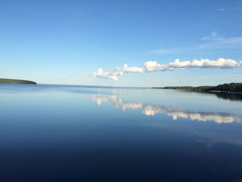Scenic view of sea against blue sky