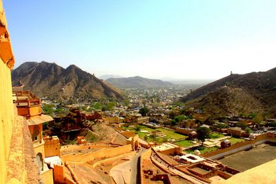 High angle shot of townscape