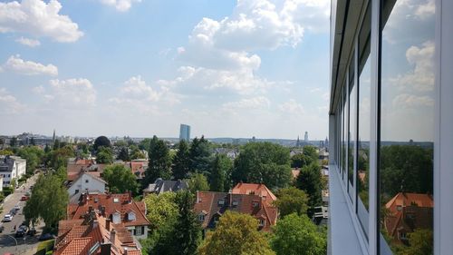 High angle view of townscape against sky