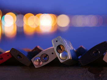 Close-up of padlocks