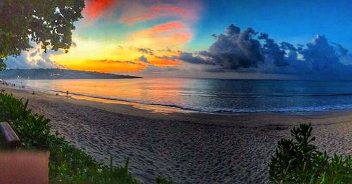 Scenic view of sea at sunset