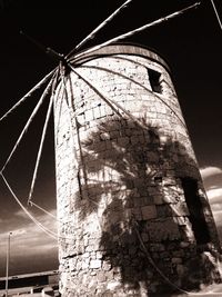 Low angle view of traditional windmill