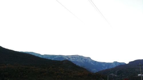 Scenic view of mountains against clear sky