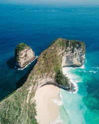 High angle view of rocks on beach