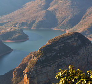 Scenic view of lake and mountains