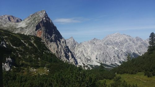 Scenic view of mountains against sky