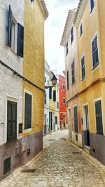 Narrow alley amidst buildings in city