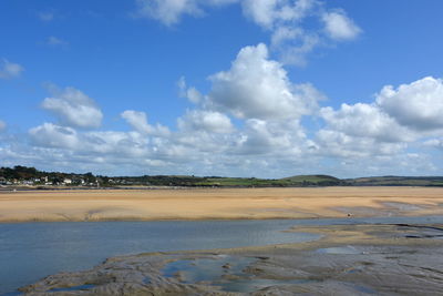 Scenic view of beach against sky