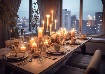 Place setting on table