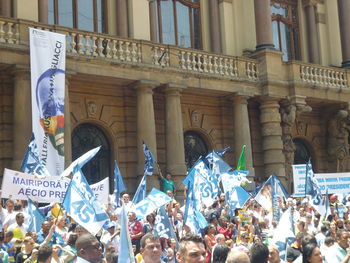 Group of people in front of building