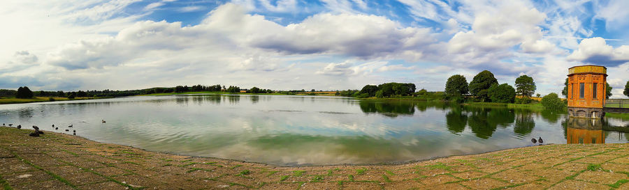 Panoramic view of lake against sky