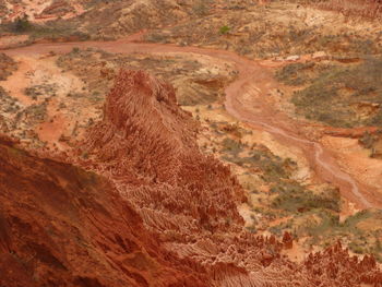 High angle view of desert