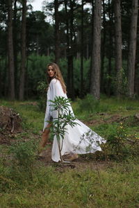 Woman in a forest