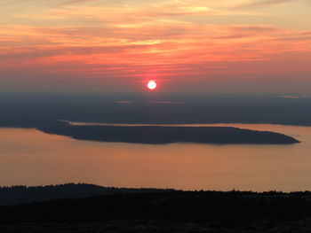 Scenic view of sunset over sea