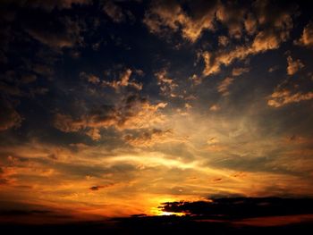 Low angle view of dramatic sky