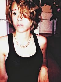 Portrait of woman at home