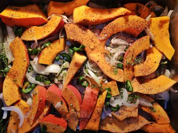 Full frame shot of chopped vegetables