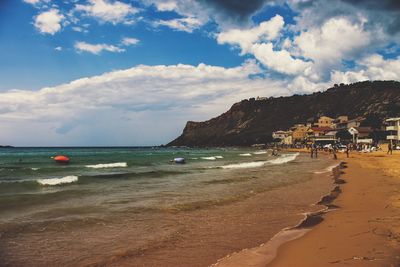 Scenic view of beach against sky