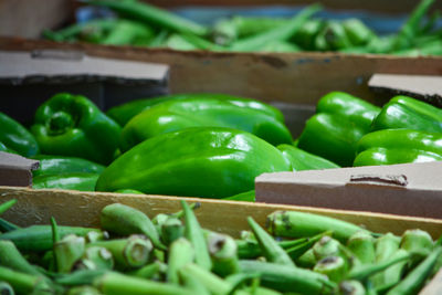 Close-up of chopped vegetables in market