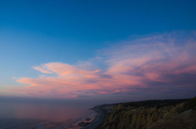 Low angle view of sky at sunset