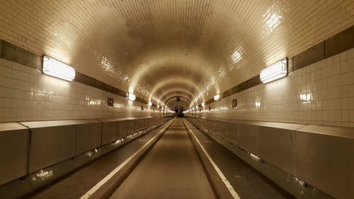 Interior of illuminated tunnel