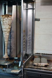 Close-up of machine part in factory