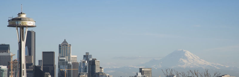 View of skyscrapers in city