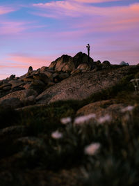 Scenic view of landscape against sky during sunset