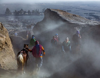 People going down from mount bromo