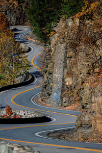 High angle view of vehicles on road