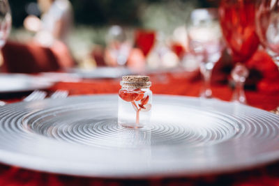 Close-up of glass on table