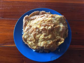 Close-up of breakfast served on table