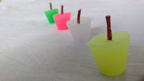 Close-up of ice cream cone on table