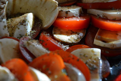 Full frame shot of sliced food