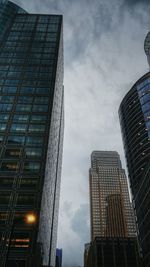 Low angle view of modern building against sky