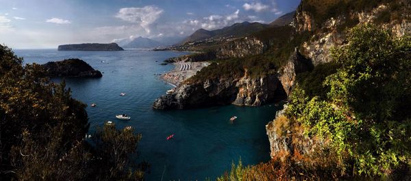 High angle view of sea