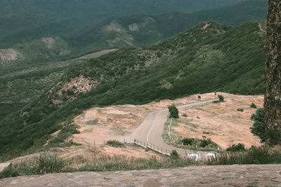 High angle view of road passing through landscape