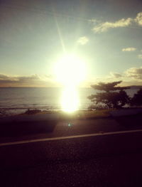 Scenic view of sunset over sea