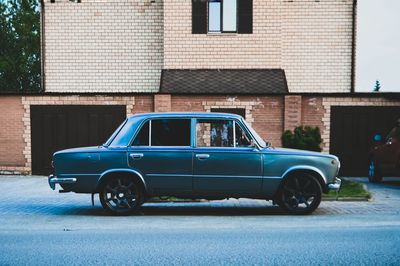 Vintage car on road