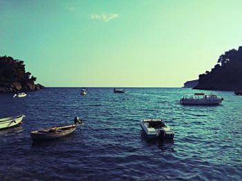 Boats in sea