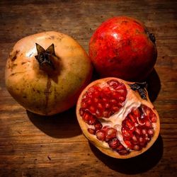 Close-up of fresh fruits on cutting board