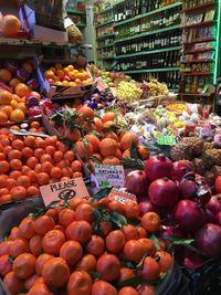 Fruits for sale at market stall