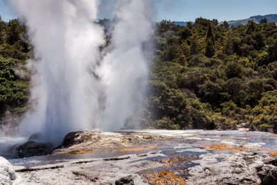 Scenic view of waterfall