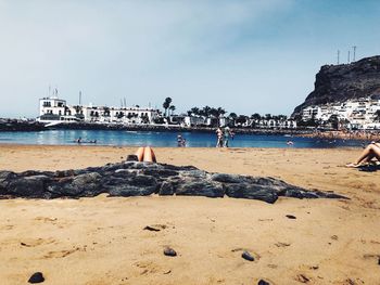 Scenic view of beach against sky