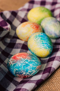 Easter painted eggs. spring holiday. high quality photo