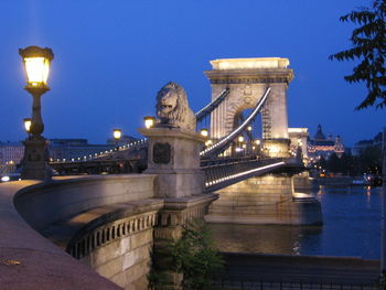 View of illuminated bridge at night