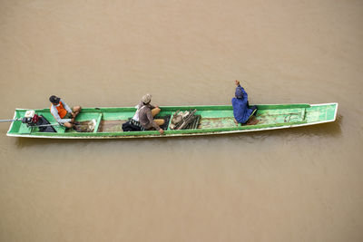 High angle view of toys on table against wall