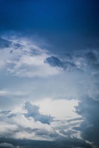 Low angle view of clouds in sky